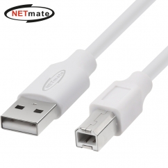 강원전자 넷메이트 USB2.0 AM-BM 케이블 2m (화이트) NM-TUB220