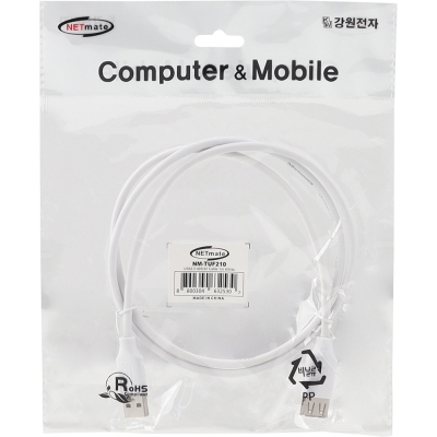 강원전자 넷메이트 USB2.0 연장 AM-AF 케이블 1m (화이트) NM-TUF210