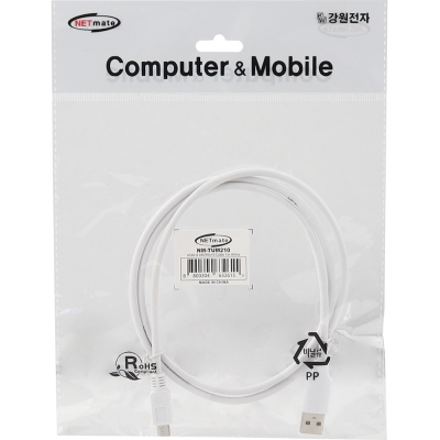 강원전자 넷메이트 USB2.0 AM-Mini 5핀 케이블 1m (화이트) NM-TUM210