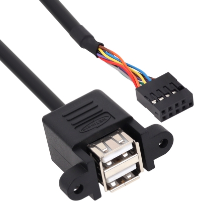 강원전자 넷메이트 USB2.0 2포트 메인보드 연결 판넬형 케이블 01m NM-UBC10N