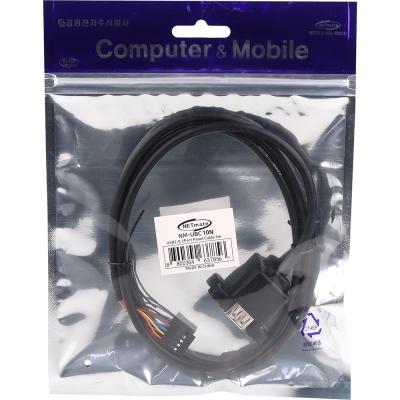 강원전자 넷메이트 USB2.0 2포트 메인보드 연결 판넬형 케이블 01m NM-UBC10N