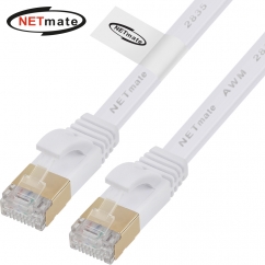 강원전자 넷메이트 CAT.7 STP FLAT 랜 케이블 0.5m (화이트) NM-UF705W