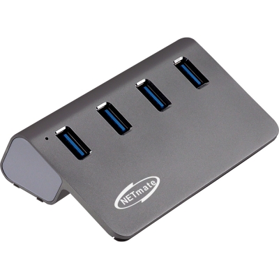강원전자 넷메이트 USB3.2 4포트 허브 (실버) NM-UT324S