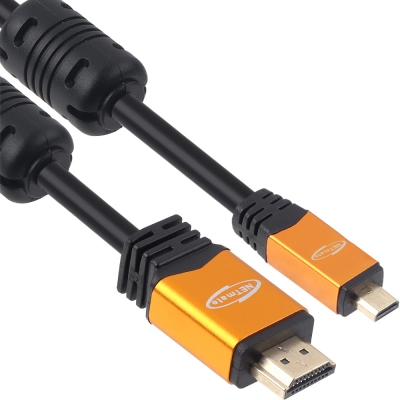 강원전자 넷메이트 Micro HDMI 2.0 Gold Metal 케이블 0.5m NMC-HDM05Z