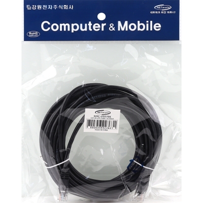 강원전자 넷메이트 CAT.5E UTP 랜 케이블 7m, 블랙 NMC-U507BK