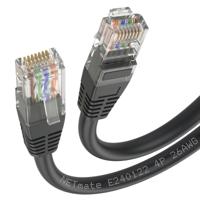 강원전자 넷메이트 CAT.5E UTP 랜 케이블 50m, 블랙 NMC-U550BK