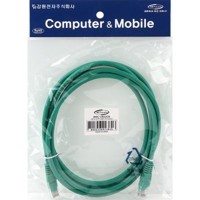 강원전자 넷메이트 CAT.6 UTP 랜 케이블 2m, 그린 NMC-U602GN