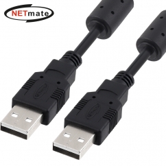 강원전자 넷메이트 USB2.0 AM-AM 케이블 1m (블랙/노이즈필터) NMC-UA210C