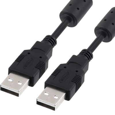 강원전자 넷메이트 USB2.0 AM-AM 케이블 5m (블랙/노이즈필터) NMC-UA250C