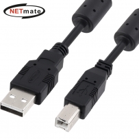강원전자 넷메이트 USB2.0 AM-BM 케이블 0.5m (블랙/노이즈필터) NMC-UB205C