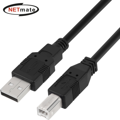 강원전자 넷메이트 USB2.0 AM-BM 케이블 1m (블랙) NMC-UB210BK
