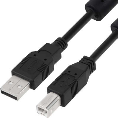 강원전자 넷메이트 USB2.0 AM-BM 케이블 1.8m (블랙/노이즈필터) NMC-UB218C