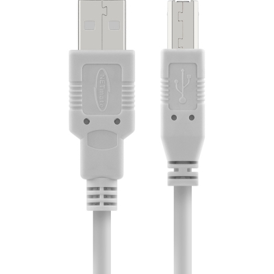 강원전자 넷메이트 USB2.0 AM-BM 케이블 1.8m (그레이) NMC-UB218