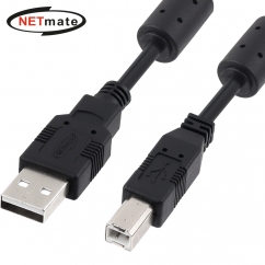 강원전자 넷메이트 USB2.0 AM-BM 케이블 3m (블랙/노이즈필터) NMC-UB230C