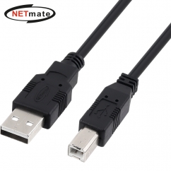 강원전자 넷메이트 USB2.0 AM-BM 케이블 5m (블랙) NMC-UB250BK
