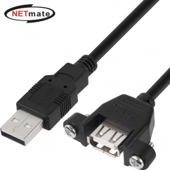 강원전자 넷메이트 USB2.0 판넬형 연장 케이블 0.3m (블랙) NMC-UF203SB