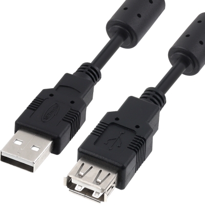 강원전자 넷메이트 USB2.0 연장 AM-AF 케이블 5m (블랙/노이즈필터) NMC-UF250C