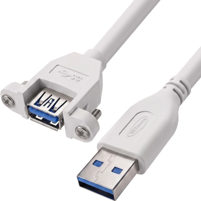 강원전자 넷메이트 USB3.0 연장 AM-AF 판넬형 케이블 1.5m, 화이트 NMC-UF315SW