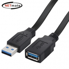 강원전자 넷메이트 USB3.0 연장 AM-AF FLAT 케이블 1m (블랙) NMC-UFG301F