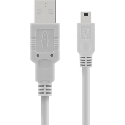 강원전자 넷메이트 USB2.0 AM-Mini 5핀 케이블 1.8m (그레이) NMC-UM218
