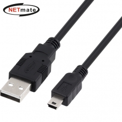 강원전자 넷메이트 USB2.0 AM-Mini 5핀 케이블 5m (블랙/24AWG) NMC-UM250BK