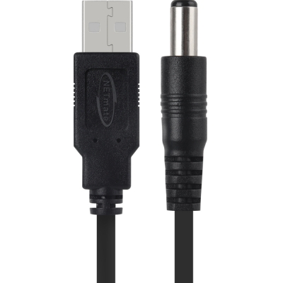 강원전자 넷메이트 USB 전원 케이블 1m (5.5x2.1mm/18W/블랙) NMC-UP211018B