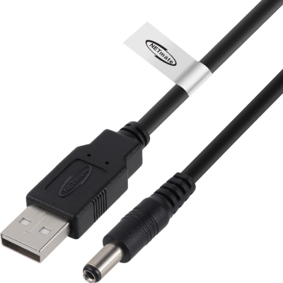 강원전자 넷메이트 USB 전원 케이블 1m (5.5x2.1mm/0.5W/블랙) NMC-UP2110P5B
