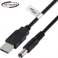 강원전자 넷메이트 USB 전원 케이블 1.5m (5.5x2.1mm/0.5W/블랙) NMC-UP2115P5B