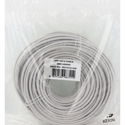 강원전자 넷메이트 CAT.6 UTP 랜 케이블 50m, 그레이 NMC-US6500