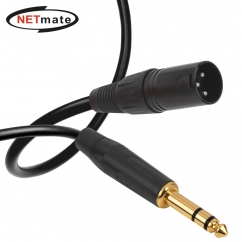 강원전자 넷메이트 XLR 캐논(M)-TRS(5.5 Stereo) 마이크 케이블 10m NMC-XLR510MSB