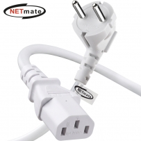 강원전자 넷메이트 3구 AC 파워코드 전원케이블 0.5m, 꺾임형 화이트 NMP-SPC005W