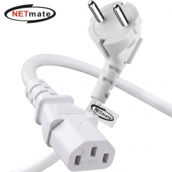 강원전자 넷메이트 3구 AC 파워코드 전원케이블 1m, 꺾임형 화이트 NMP-SPC010W