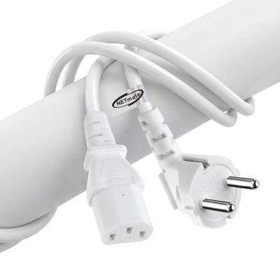 강원전자 넷메이트 3구 AC 파워코드 전원케이블 3m, 꺾임형 화이트 NMP-SPC030W