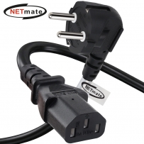 강원전자 넷메이트 3구 AC 파워코드 전원케이블 5m, 꺾임형 블랙 NMP-SPC050