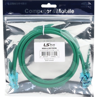LS전선 CAT.6 UTP 랜 케이블 1m, 그린 NMX-LS610GN