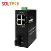 솔텍 산업용 4포트 스위칭 허브, SC 멀티모드 1포트(2km) SFC300-SCM