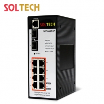 솔텍 산업용 8포트 기가비트 스위칭 허브, 240W PoE / SFP 2슬롯 SFC8000HP