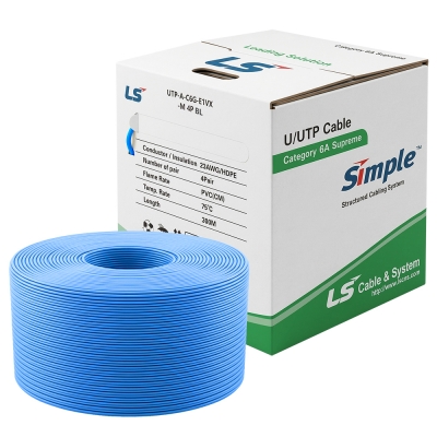 LS전선 CAT.6A UTP Supreme 케이블 300m (단선/블루) UTP-A-C6G-E1VX-M 4P BL
