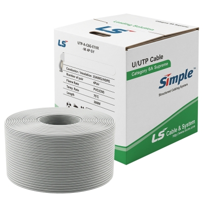 LS전선 CAT.6A UTP Supreme 케이블 300m (단선/그레이) UTP-A-C6G-E1VX-M 4P GY