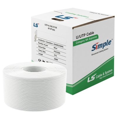 LS전선 CAT.6A UTP Supreme 케이블 300m (단선/화이트) UTP-A-C6G-E1VX-M 4P WH